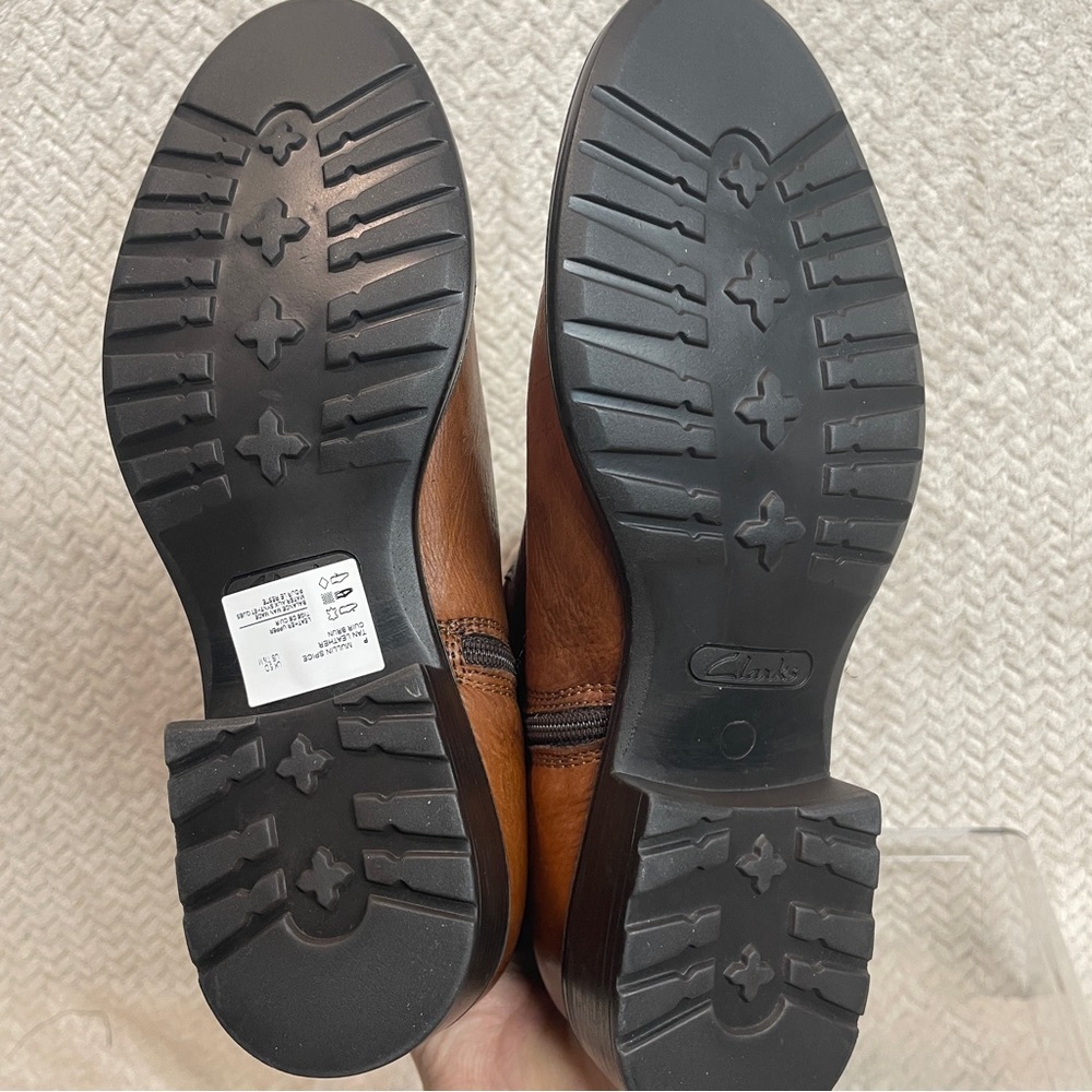 Clarks Womens 7.5 M‎ Mullin Spice Brown Leather Knee High Riding Boot Equestrian - Picture 9 of 16